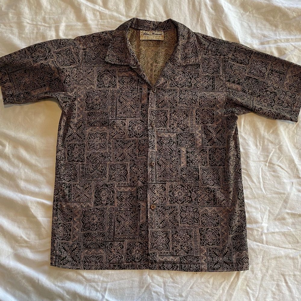 Vintage-Inspired Black & Cream Button-Down Kids Shirt